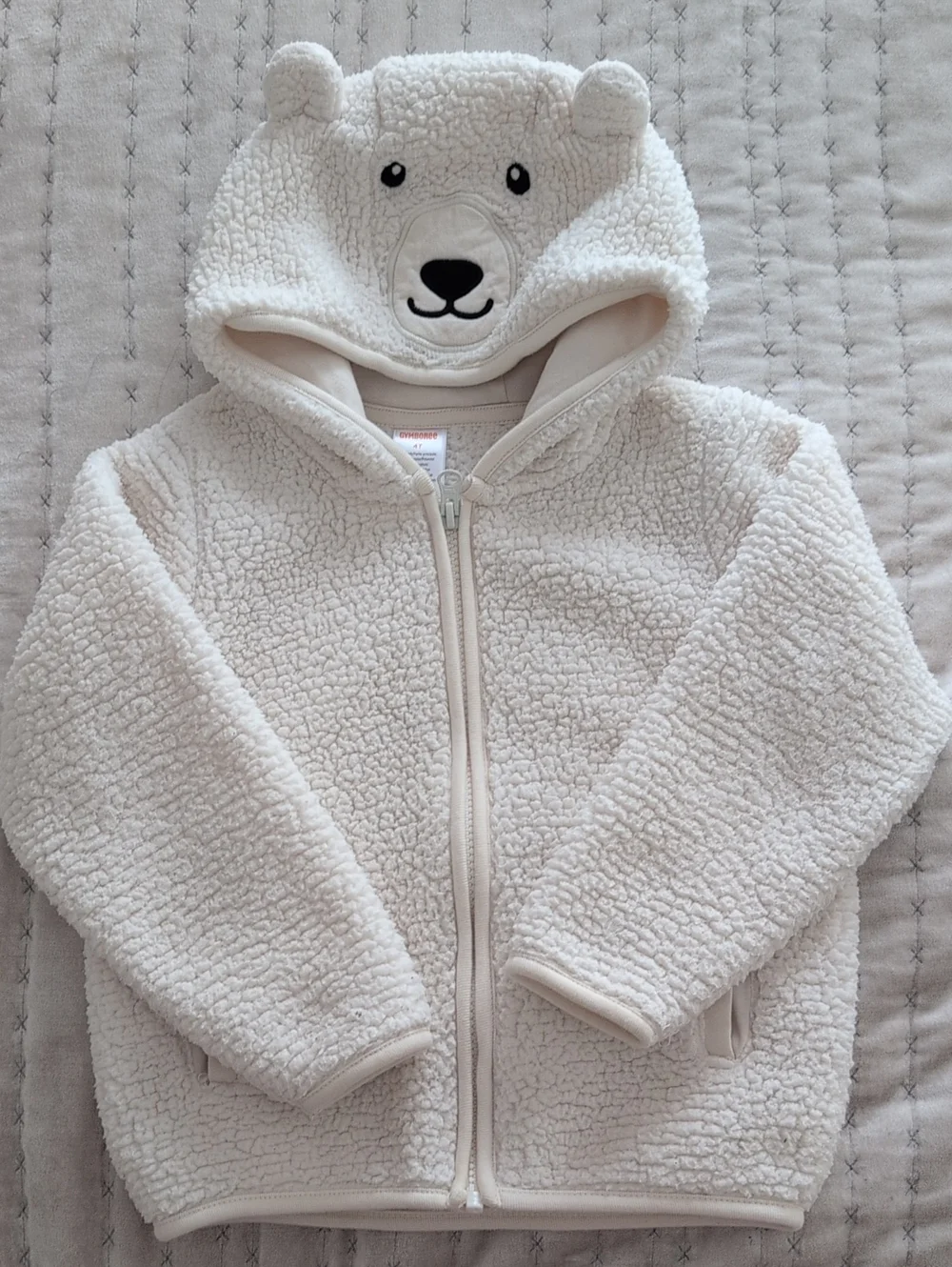 Gymboree Cream Sherpa Zip Hoodie - Size 4T | Beige Soft Cosy Fall Winter